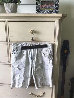 American Eagle Outfitters Light Blue Distressed Denim Shorts